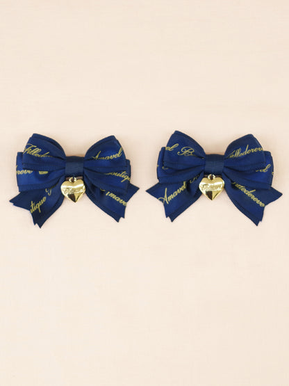 ハートチャーム付ダブルリボンミニクリップ ｜Amavel（アマベル）公式サイト