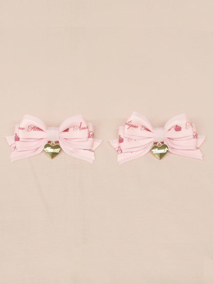 ハートチャーム付ダブルリボンミニクリップ ｜Amavel（アマベル）公式サイト