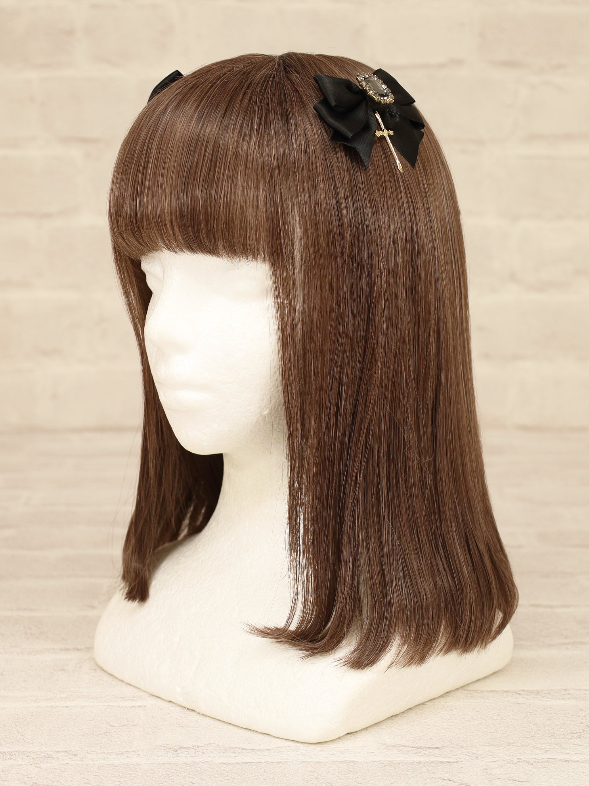 【メンバーズセール対象】ロザリオチャーム付リボンクリップ ブラック（Black） FREE ｜Amavel（アマベル）公式サイト