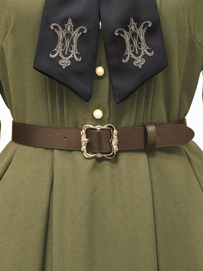 アンティークバックル付ゴムベルト ブラウン（Brown） FREE ｜Amavel（アマベル）公式サイト