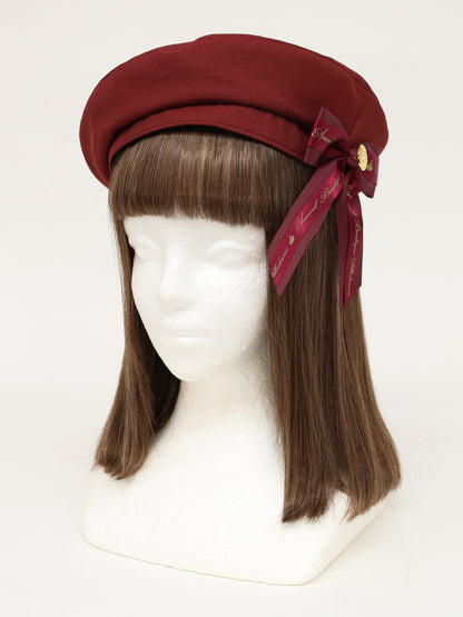 ロゴリボンブローチ付ベレー帽 ボルドー（Bordeaux） FREE ｜Amavel（アマベル）公式サイト