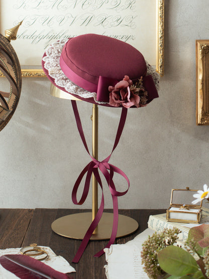 Fleurs cheries ミニハット ボルドー（Bordeaux） FREE ｜Amavel（アマベル）公式サイト