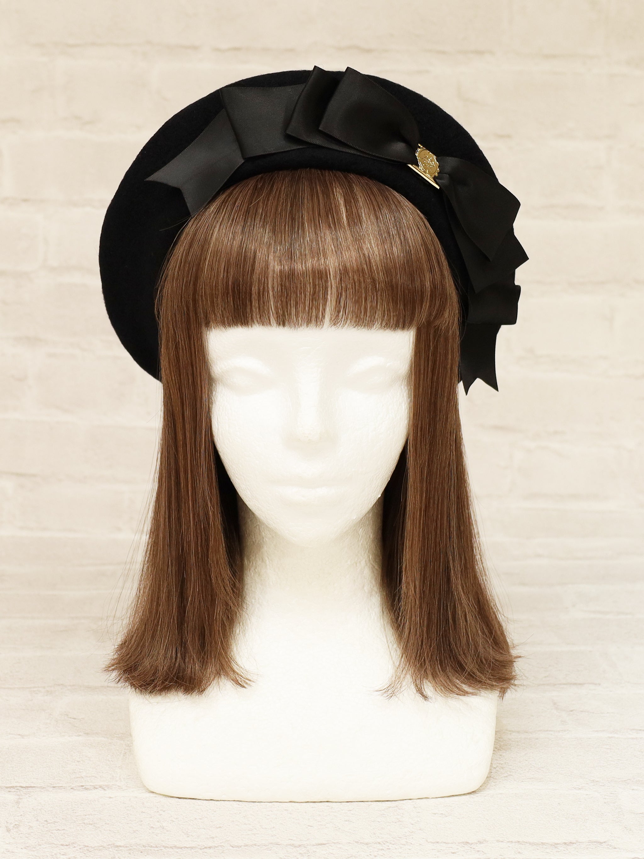 モノグラムバックル付フロントリボンフェルトベレー ｜Amavel（アマベル）公式サイト