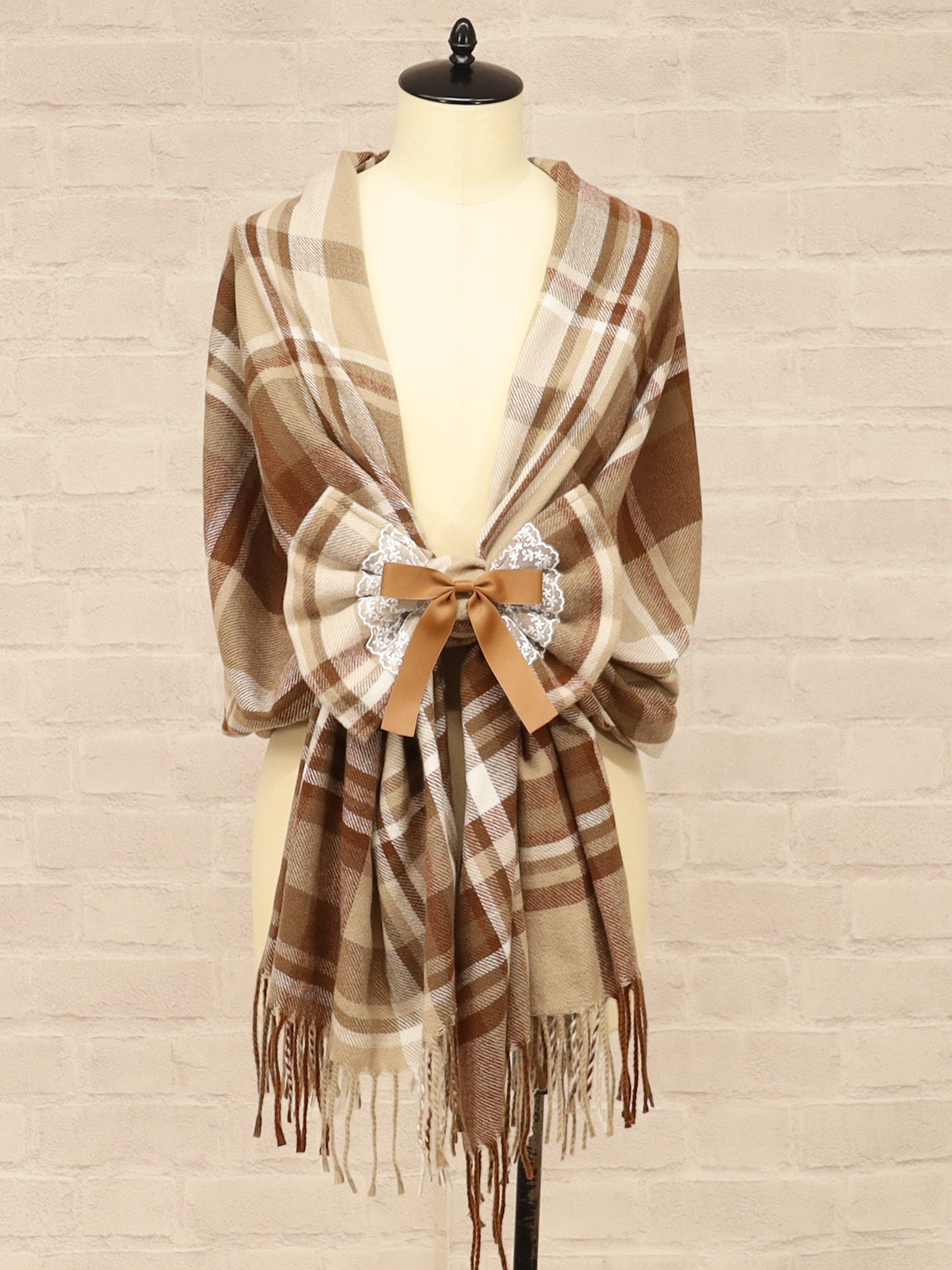 チェック柄リボンストール ｜Amavel（アマベル）公式サイト