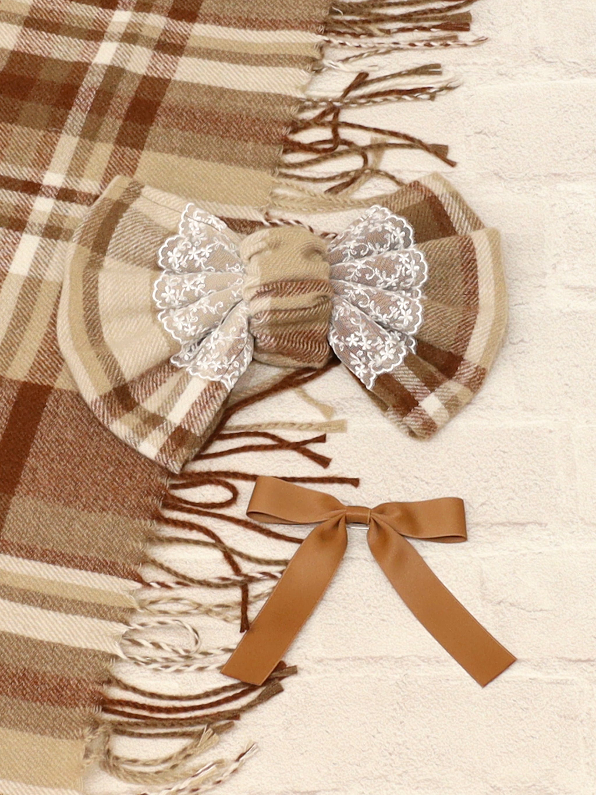 チェック柄リボンストール ｜Amavel（アマベル）公式サイト