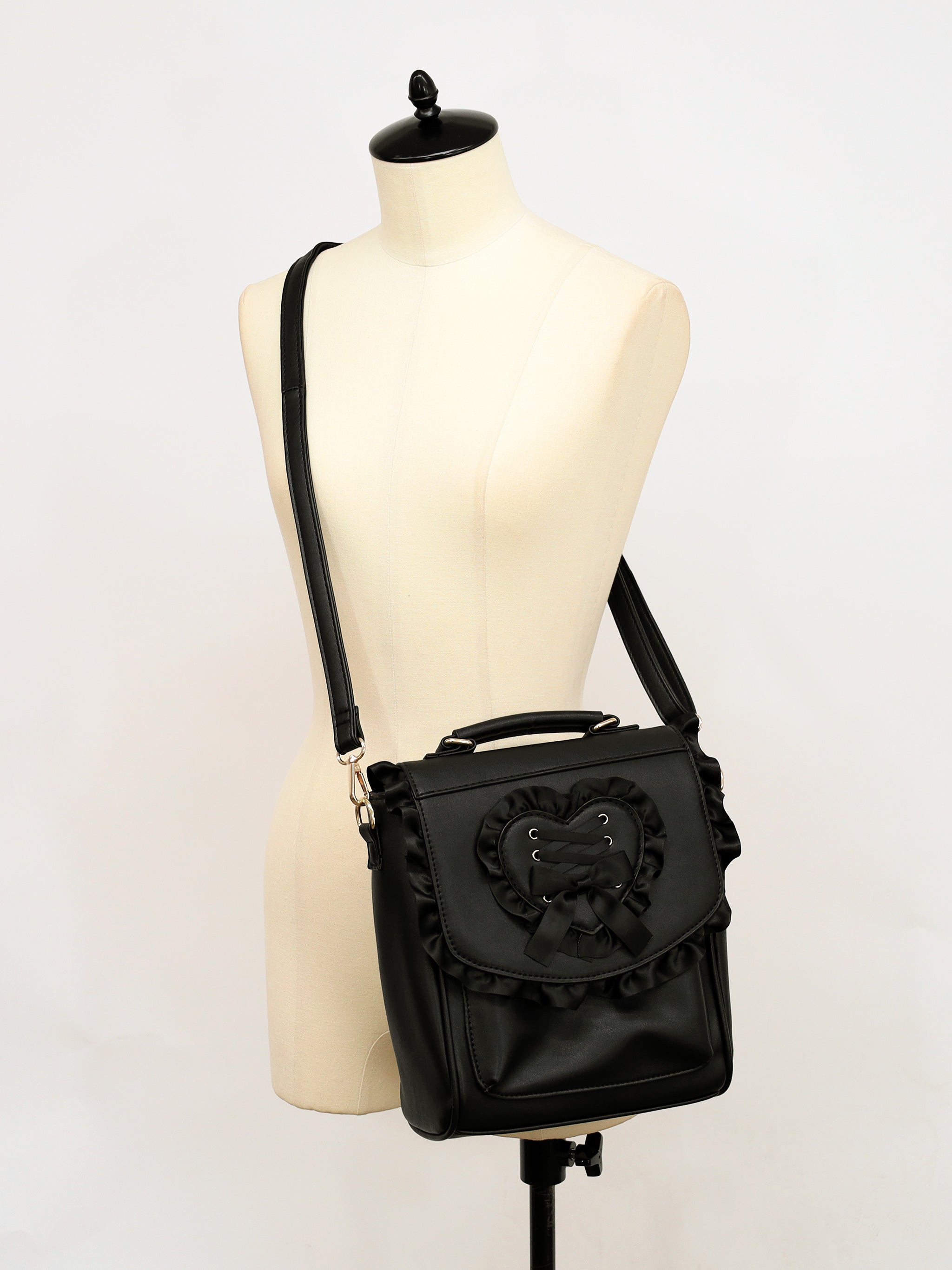 Ami♡レース被布 Heart Frill Lace-up Bag – Amavel（アマベル）公式サイト