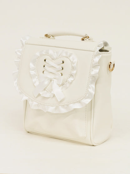 ハートフリルレースアップバッグ アイボリー（Ivory） FREE ｜Amavel（アマベル）公式サイト