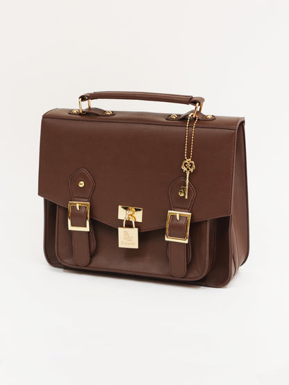 カギ付ミニサッチェルバッグ ブラウン（Brown） FREE ｜Amavel（アマベル）公式サイト