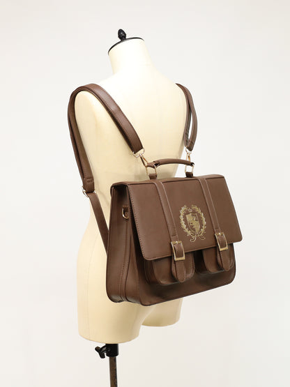 エンブレム入りダブルポケットサッチェルバッグ ｜Amavel（アマベル）公式サイト