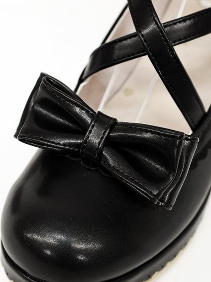 スカラップリボンウッドソールクロスパンプス ｜Amavel（アマベル）公式サイト