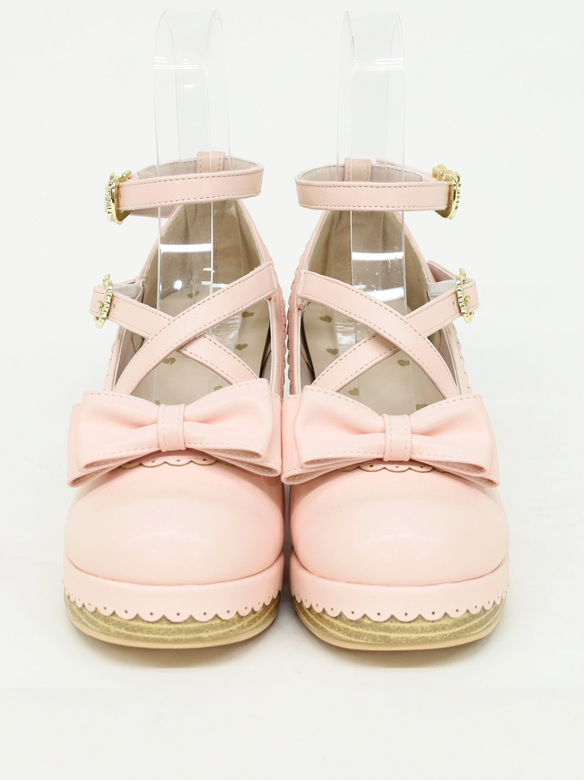 スカラップリボンウッドソールクロスパンプス ｜Amavel（アマベル）公式サイト