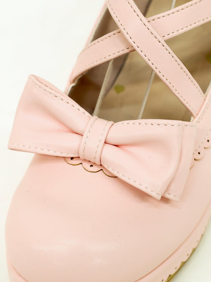 スカラップリボンウッドソールクロスパンプス ｜Amavel（アマベル）公式サイト