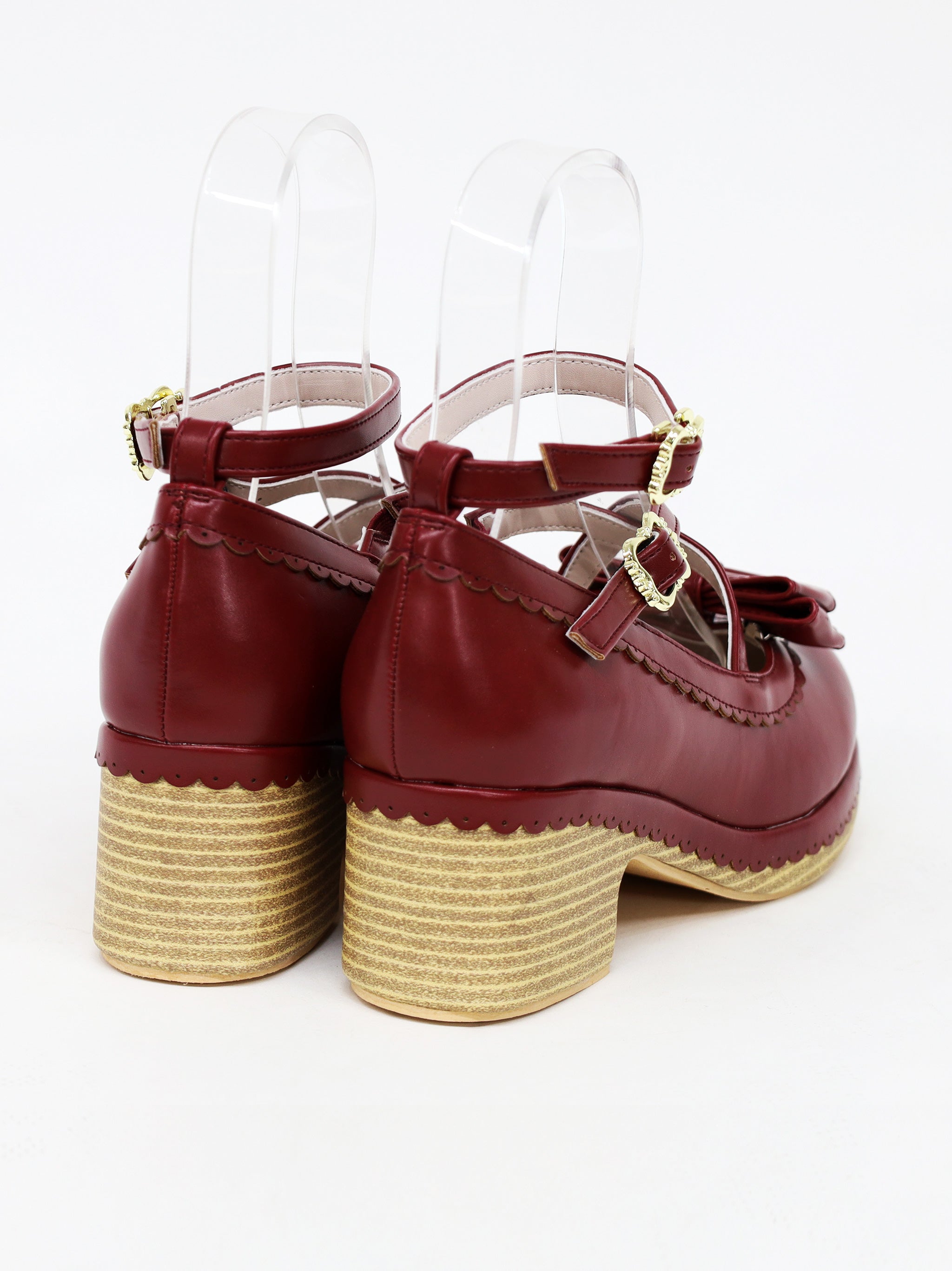 スカラップリボンウッドソールクロスパンプス ｜Amavel（アマベル）公式サイト