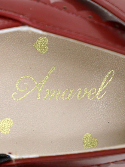 スカラップリボンウッドソールクロスパンプス ｜Amavel（アマベル）公式サイト