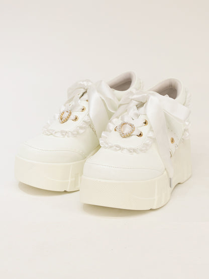 厚底フリルスニーカー オフホワイト（Off White） ｜Amavel（アマベル）公式サイト