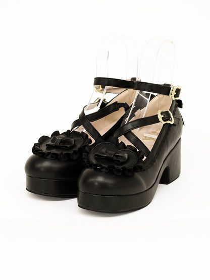 ハートリボンクロスパンプス ブラック（Black） ｜Amavel（アマベル）公式サイト