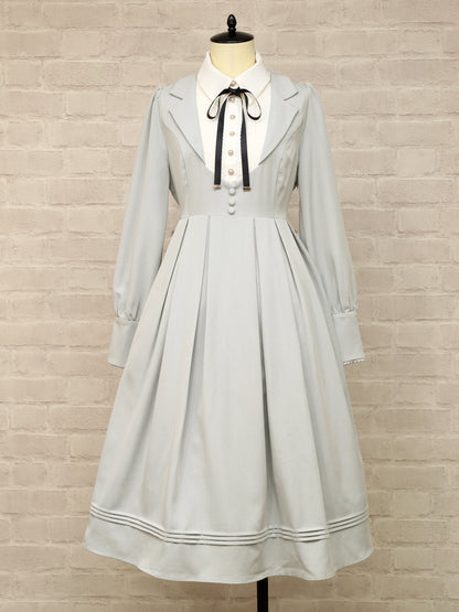 Gentle Lady ミドル丈ワンピース サックスグレー（SaxeGray） FREE ｜Amavel（アマベル）公式サイト