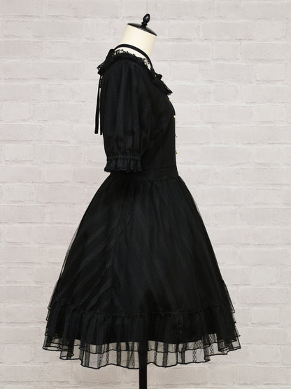 ストライプレースフリルワンピース ｜Amavel（アマベル）公式サイト