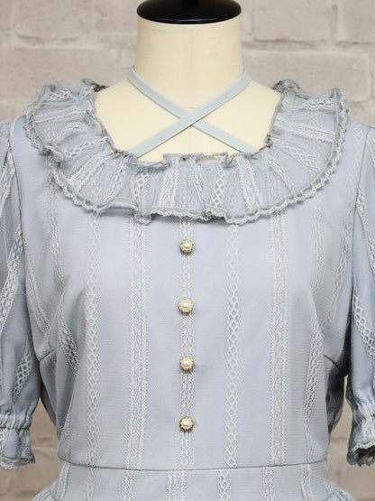 ストライプレースフリルワンピース ｜Amavel（アマベル）公式サイト