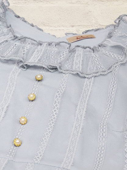 ストライプレースフリルワンピース ｜Amavel（アマベル）公式サイト