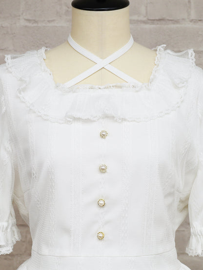 ストライプレースフリルワンピース ｜Amavel（アマベル）公式サイト