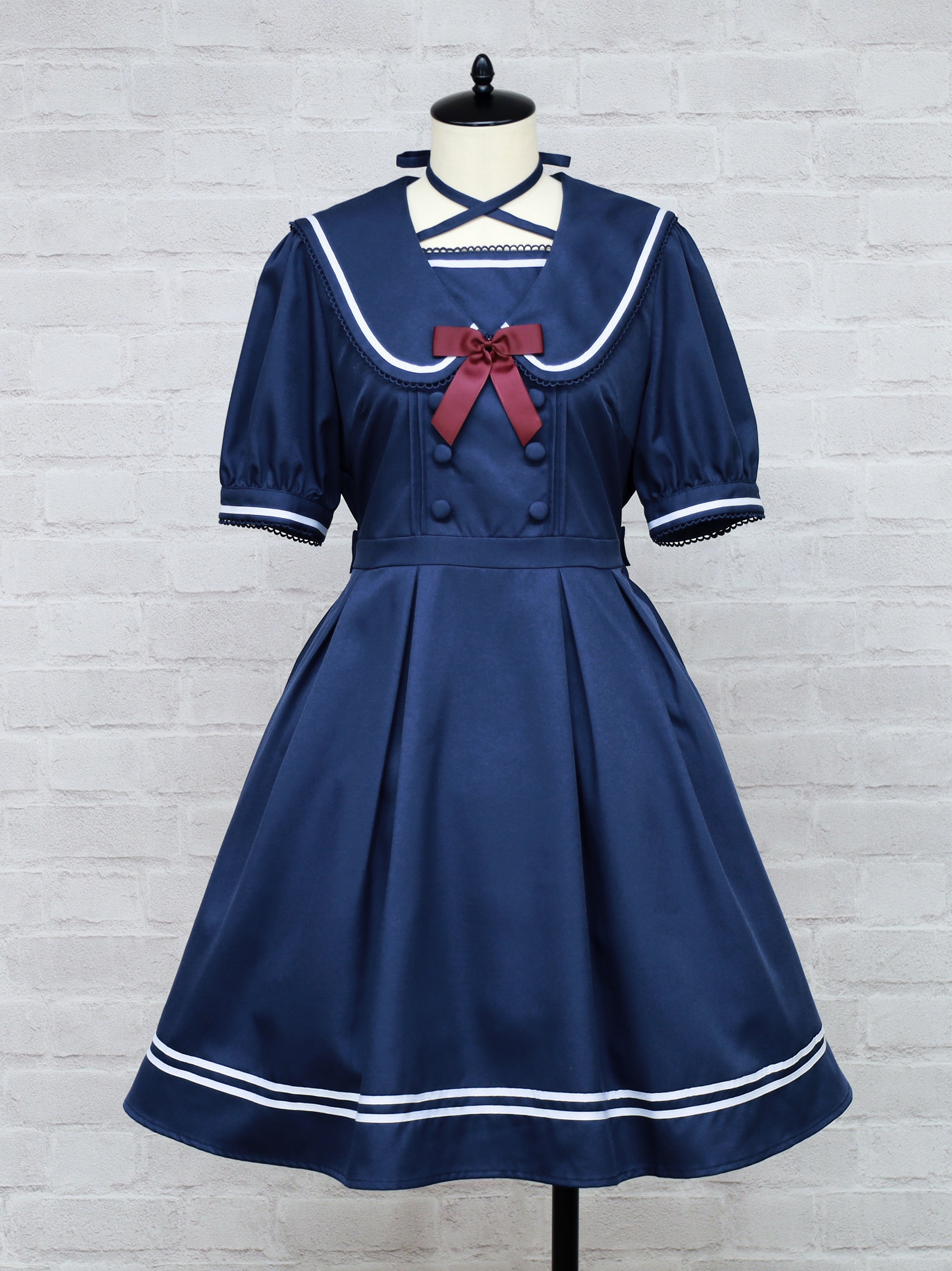 クロスリボンセーラーワンピース ネイビー（Navy） FREE ｜Amavel（アマベル）公式サイト