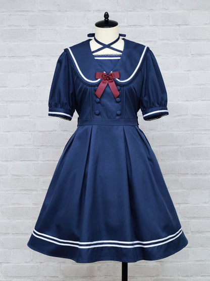 クロスリボンセーラーワンピース ネイビー（Navy） FREE ｜Amavel（アマベル）公式サイト