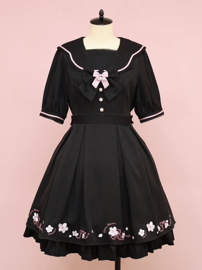 Flowing Cherry Blossom ワンピース ブラック（Black） FREE ｜Amavel（アマベル）公式サイト