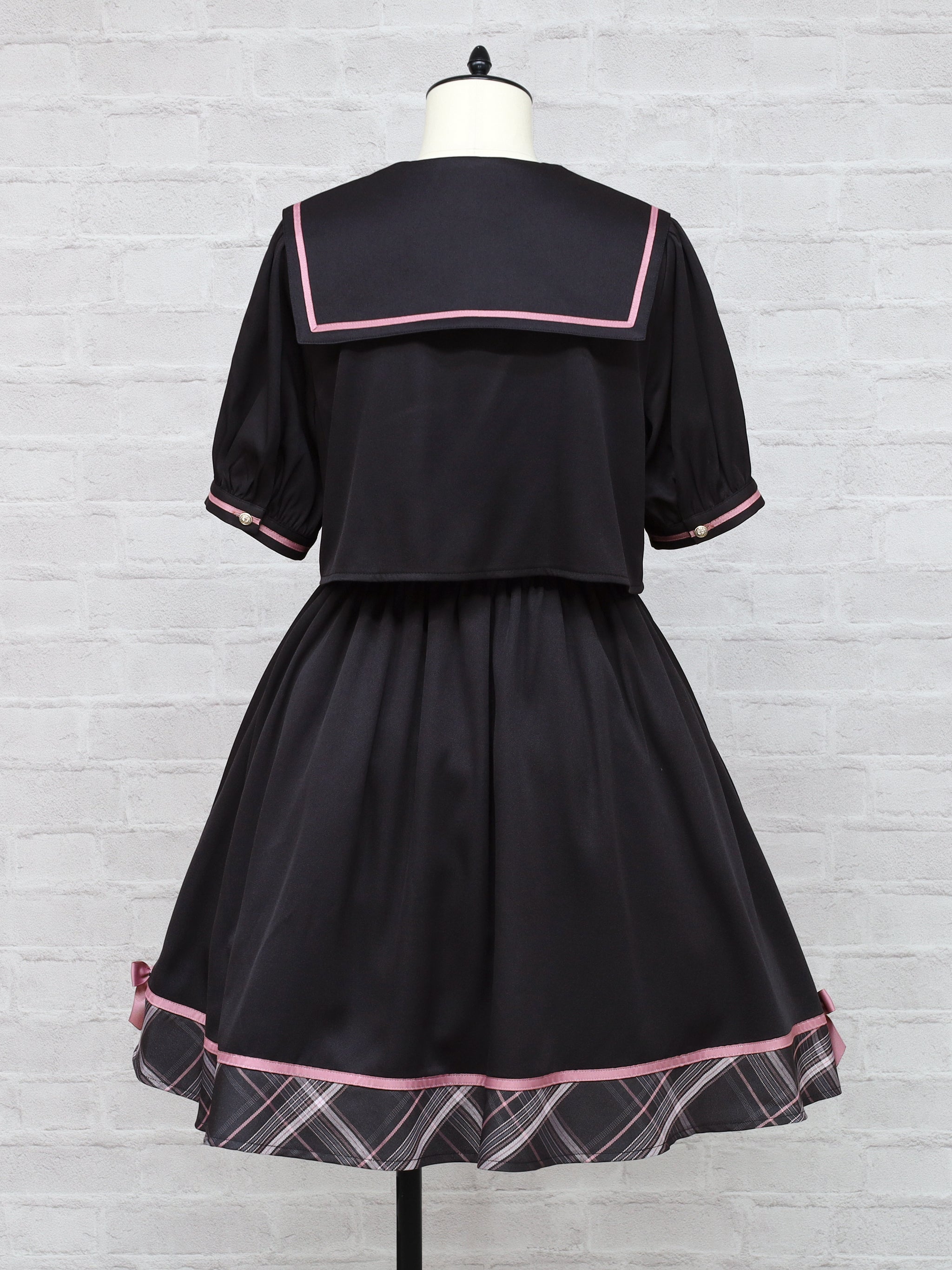 Chouchou Check セットアップ風セーラーワンピース
