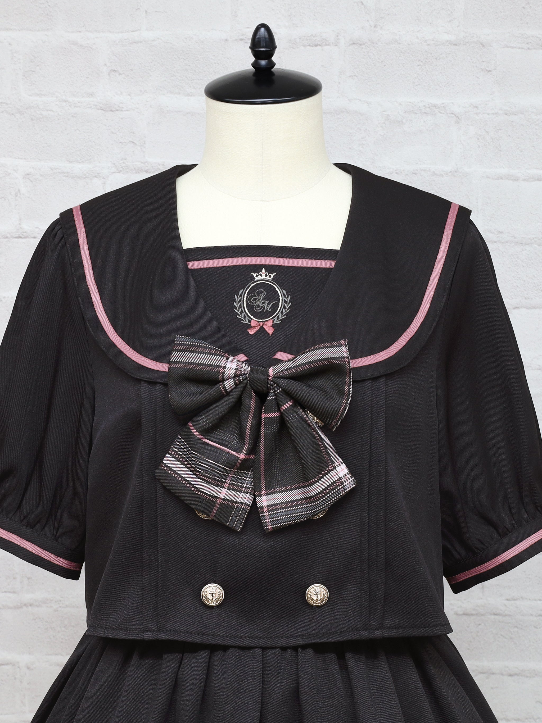 Chouchou Check セットアップ風セーラーワンピース