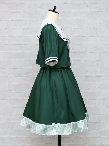 Chouchou Check セットアップ風セーラーワンピース