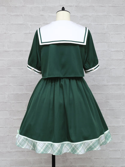 Chouchou Check セットアップ風セーラーワンピース