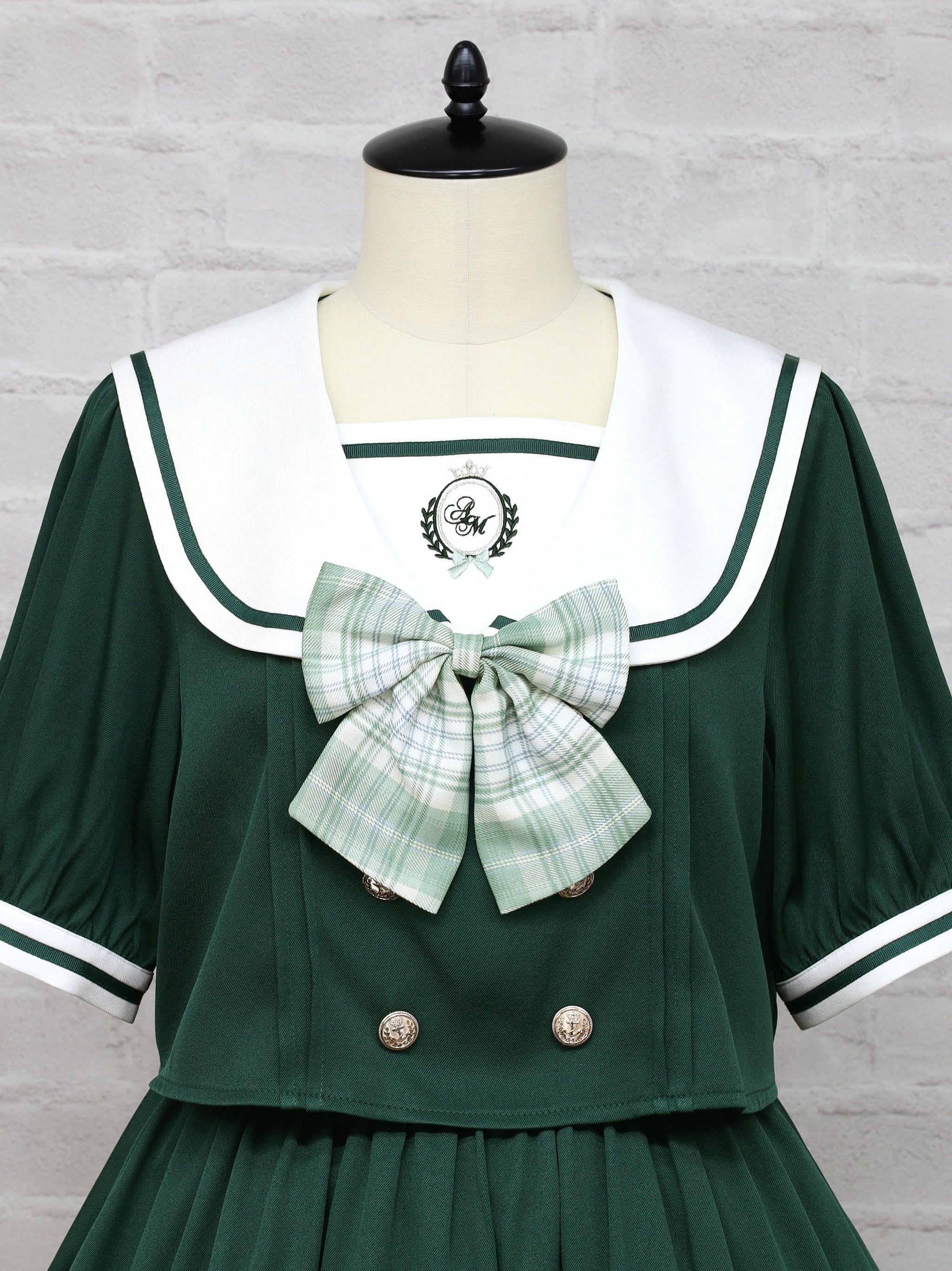 Chouchou Check セットアップ風セーラーワンピース