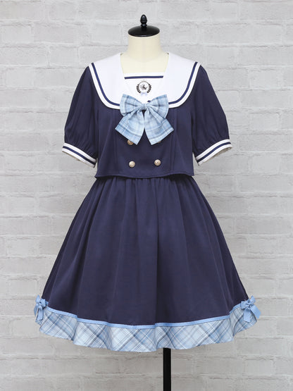 Chouchou Check セットアップ風セーラーワンピース