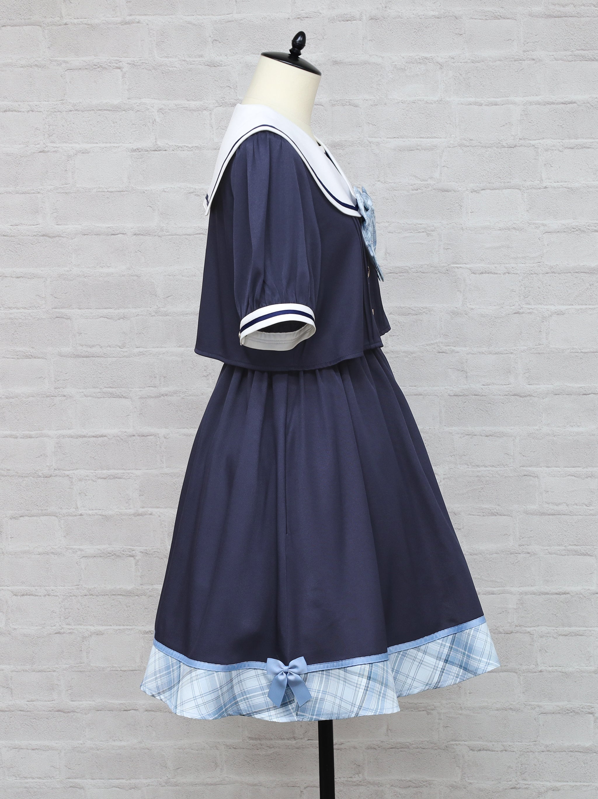 Chouchou Check セットアップ風セーラーワンピース – Amavel（アマベル