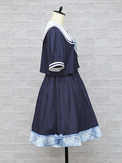Chouchou Check セットアップ風セーラーワンピース