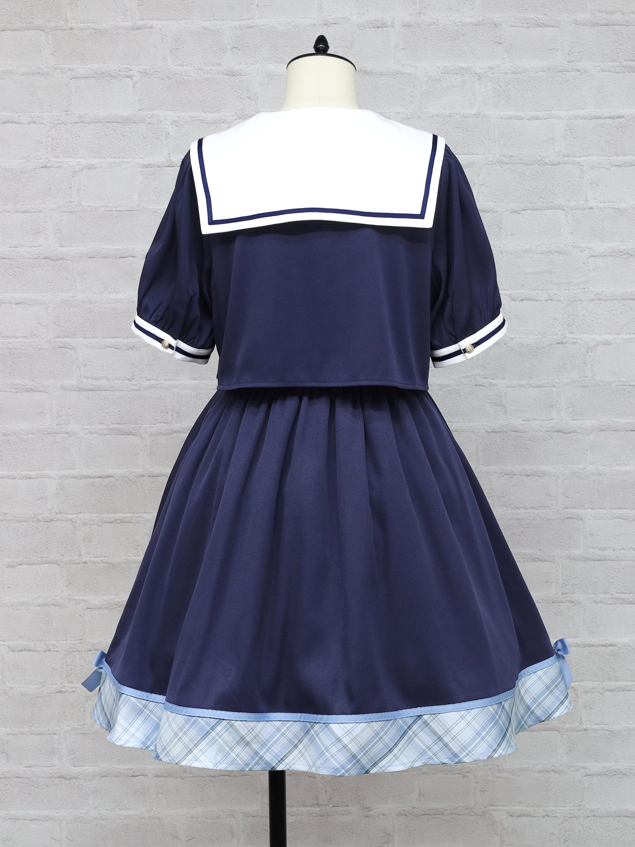 Chouchou Check セットアップ風セーラーワンピース