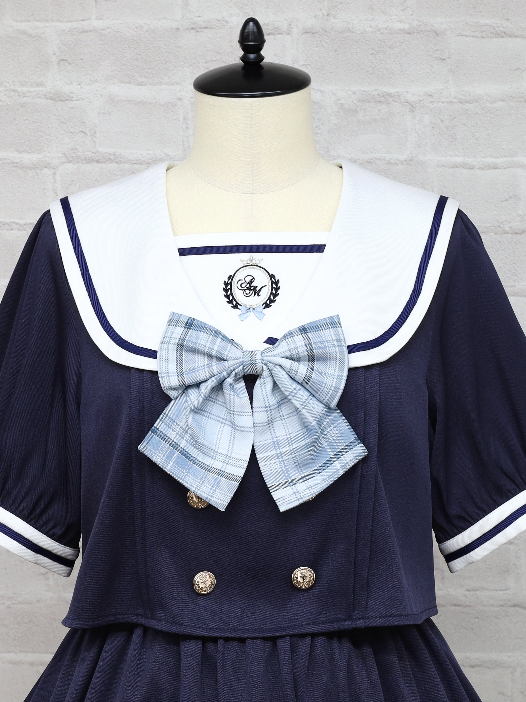 Chouchou Check セットアップ風セーラーワンピース