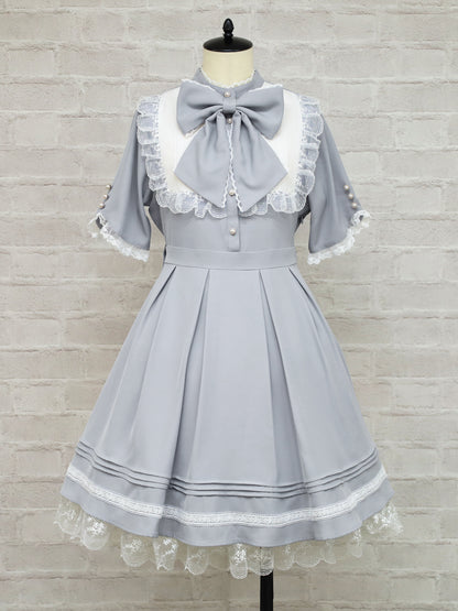 Lace Belle バイカラーワンピース