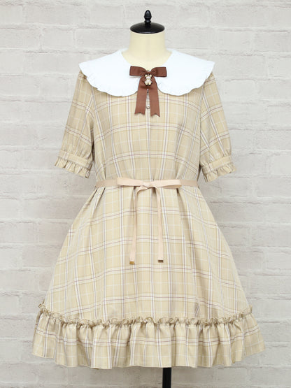 【メンバーズセール対象】Teddy Check Aラインワンピース