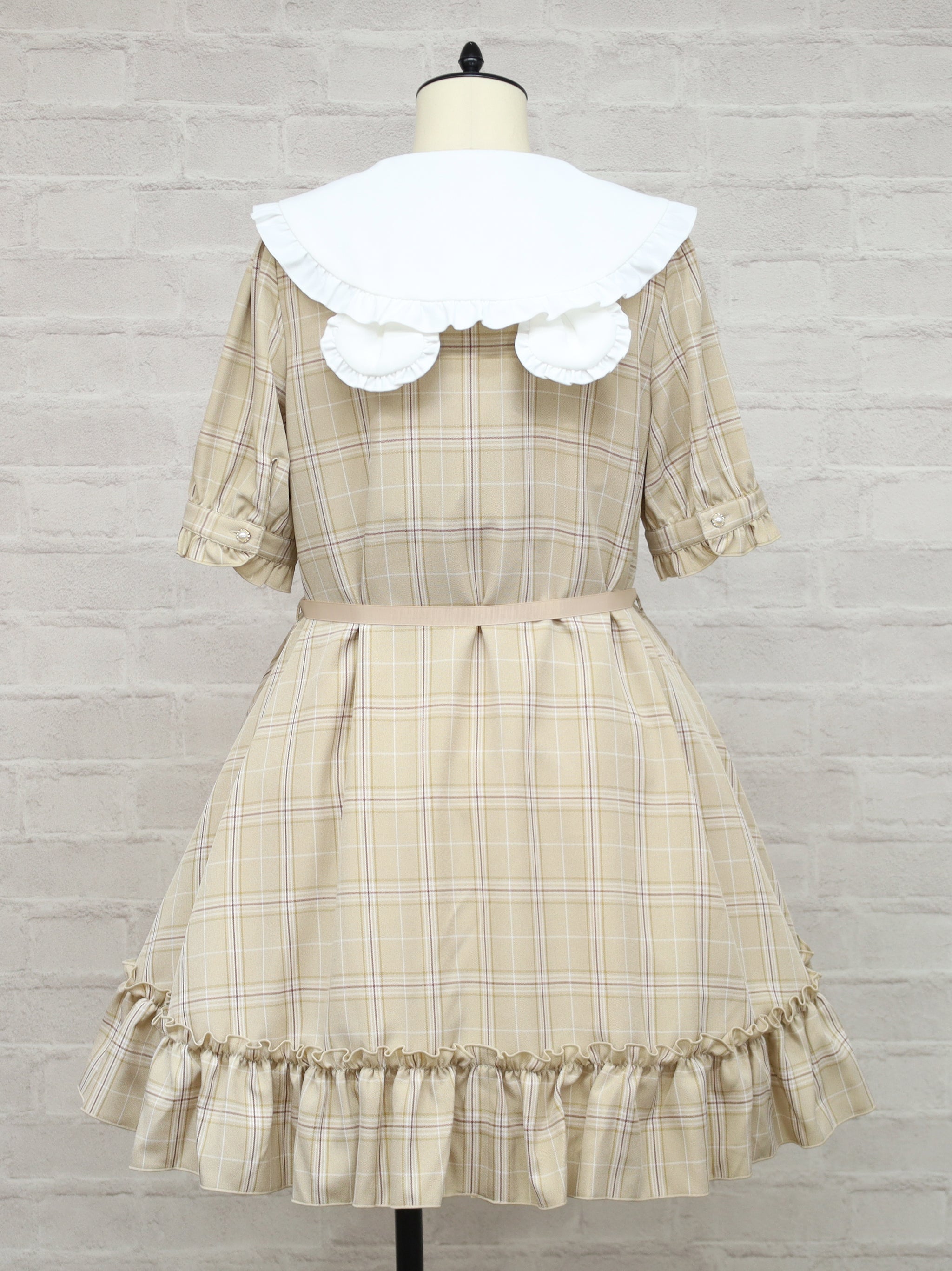 【メンバーズセール対象】Teddy Check Aラインワンピース
