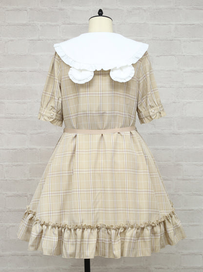 【メンバーズセール対象】Teddy Check Aラインワンピース
