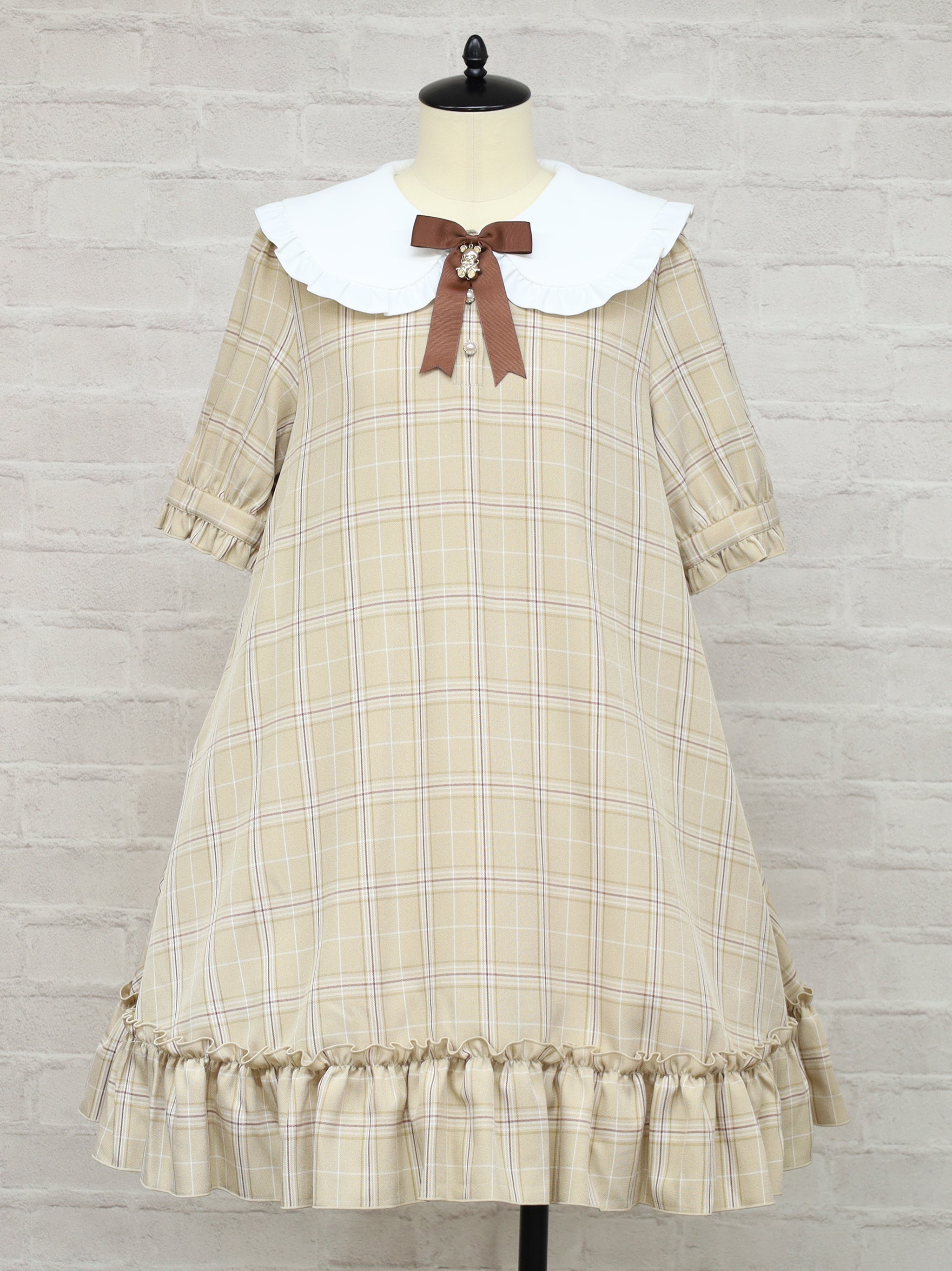 メンバーズセール対象】Teddy Check Aラインワンピース – Amavel