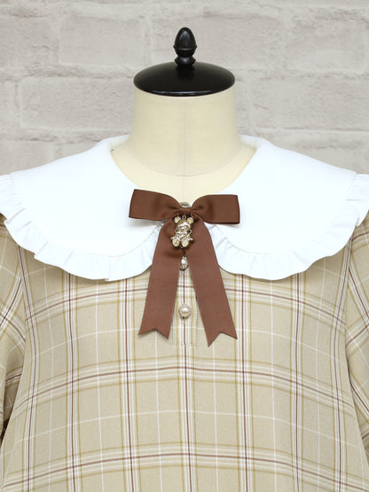 【メンバーズセール対象】Teddy Check Aラインワンピース