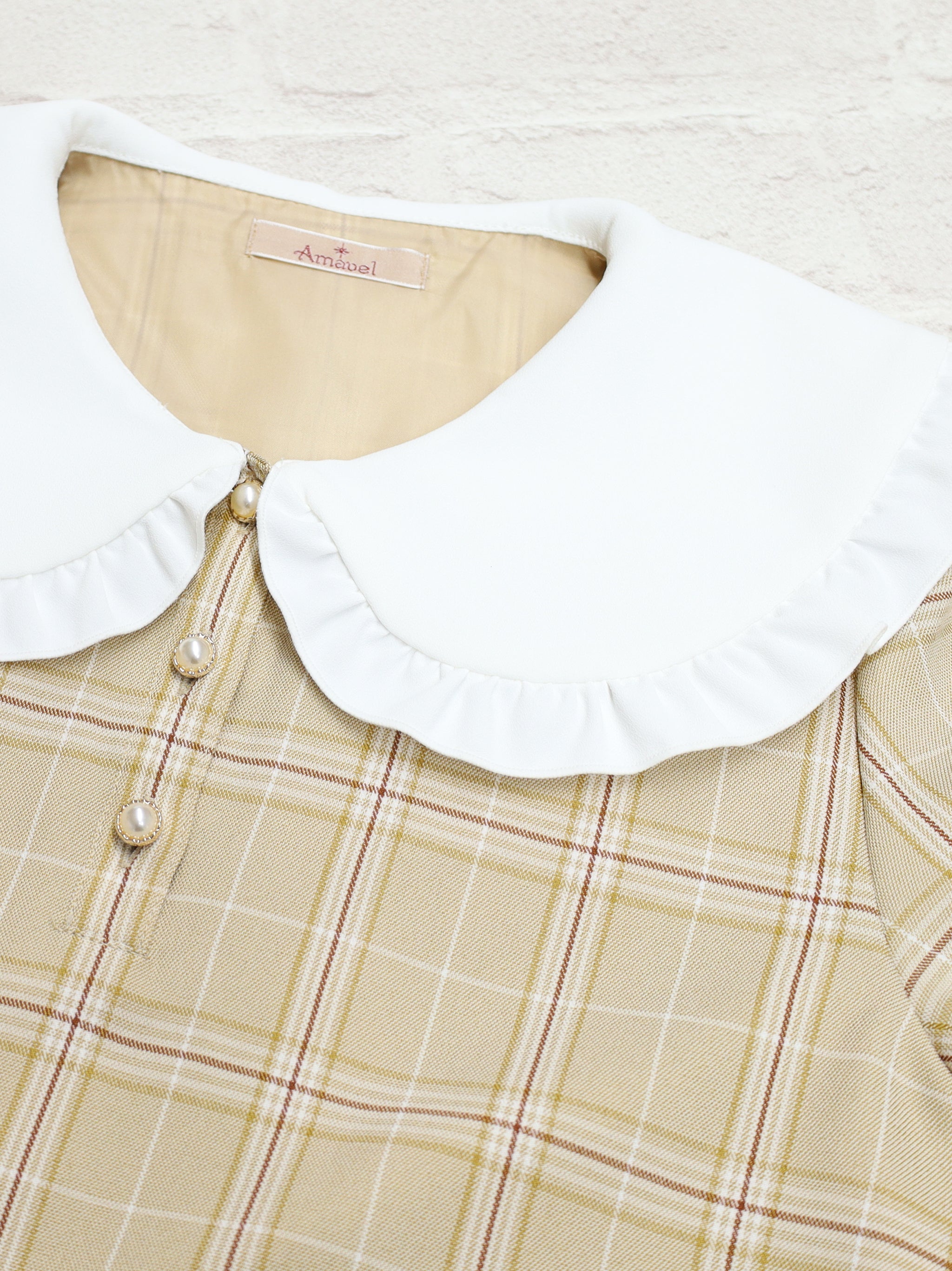 【メンバーズセール対象】Teddy Check Aラインワンピース