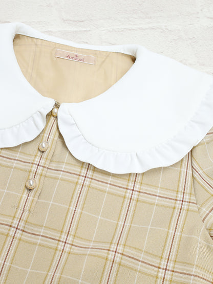 【メンバーズセール対象】Teddy Check Aラインワンピース