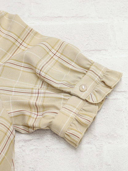 【メンバーズセール対象】Teddy Check Aラインワンピース