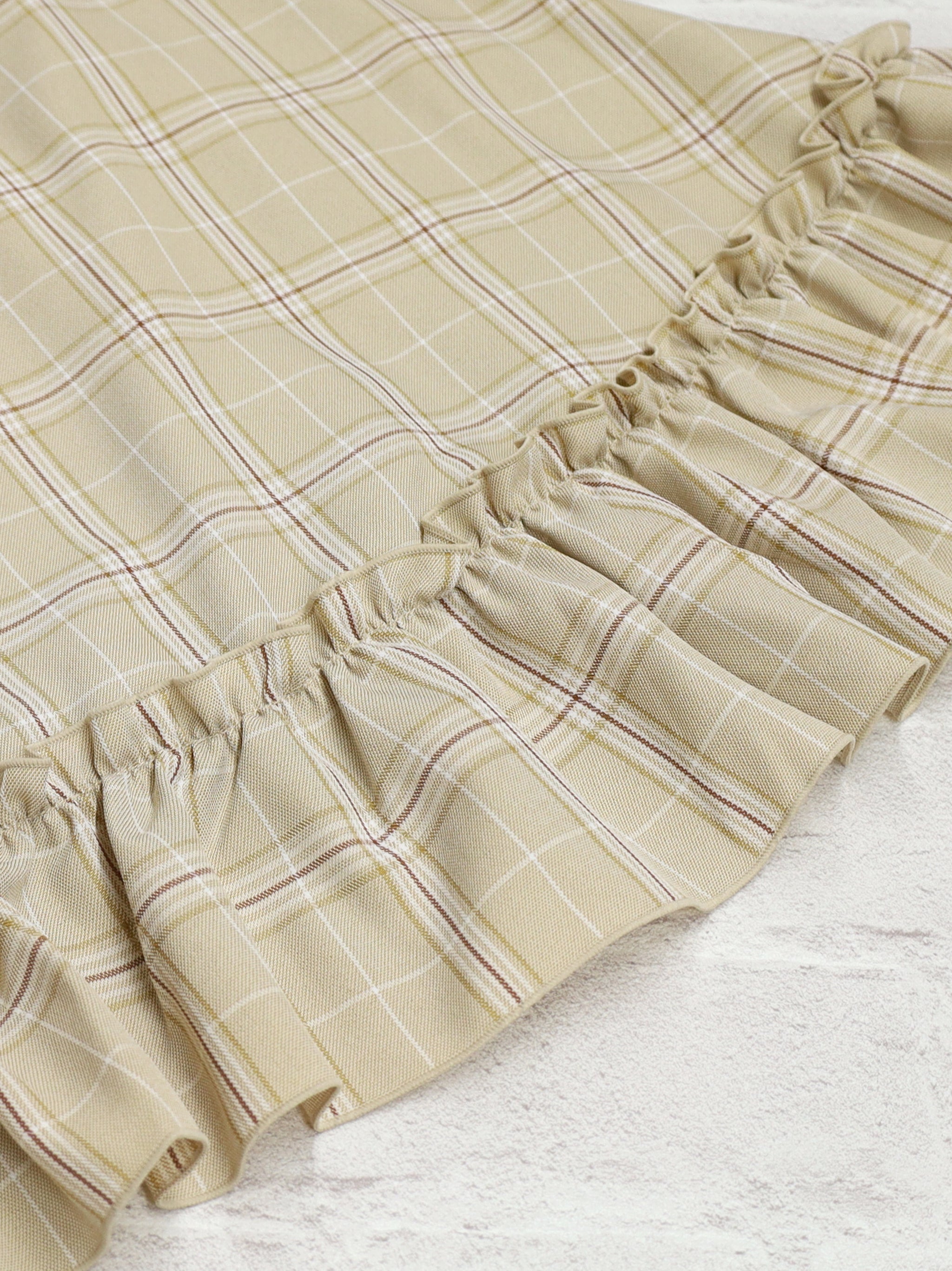 【メンバーズセール対象】Teddy Check Aラインワンピース