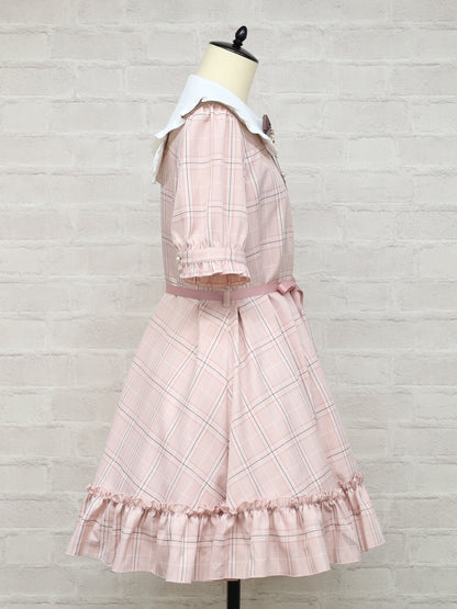 【メンバーズセール対象】Teddy Check Aラインワンピース