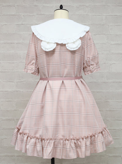 【メンバーズセール対象】Teddy Check Aラインワンピース